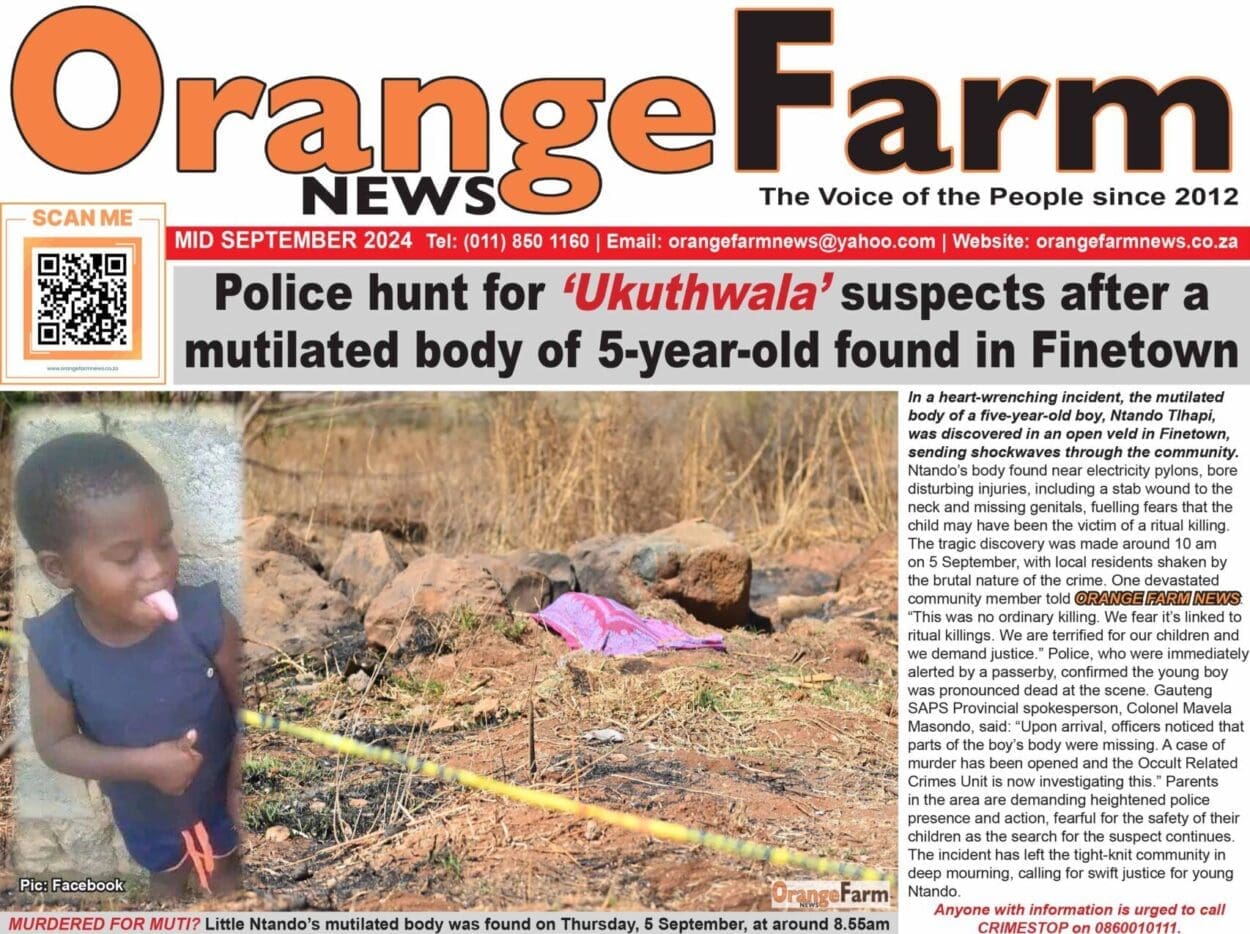 Current Issue: Orange Farm News Mid September 2024