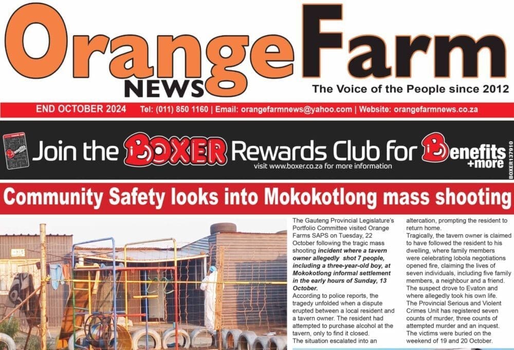 Current Issue: Orange Farm News end October 2024